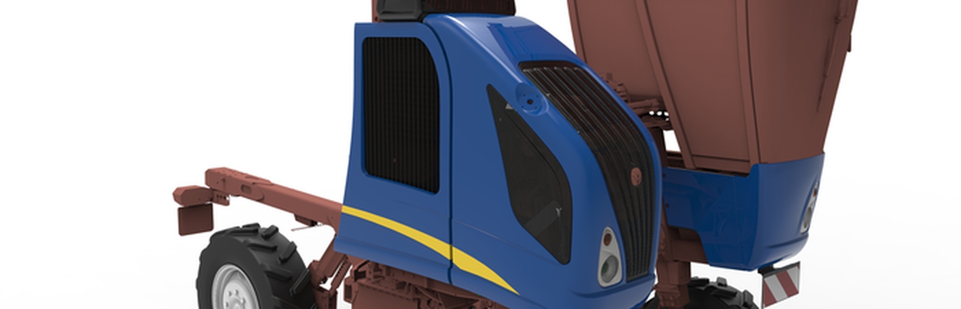Engine hood, cooling system and chin skirt under cab