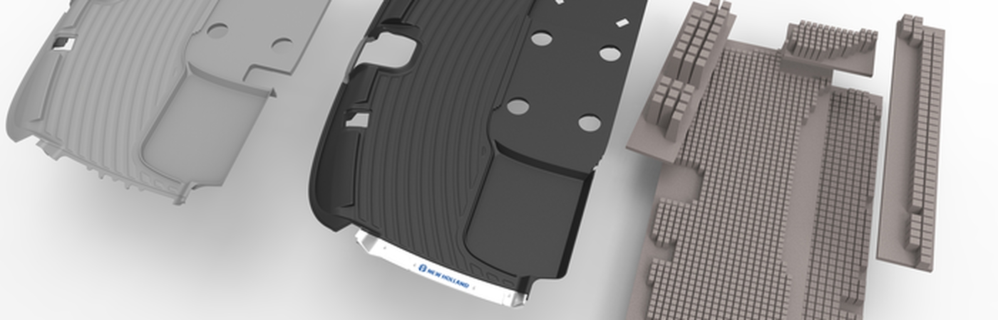 Floor mat for harvesting machine