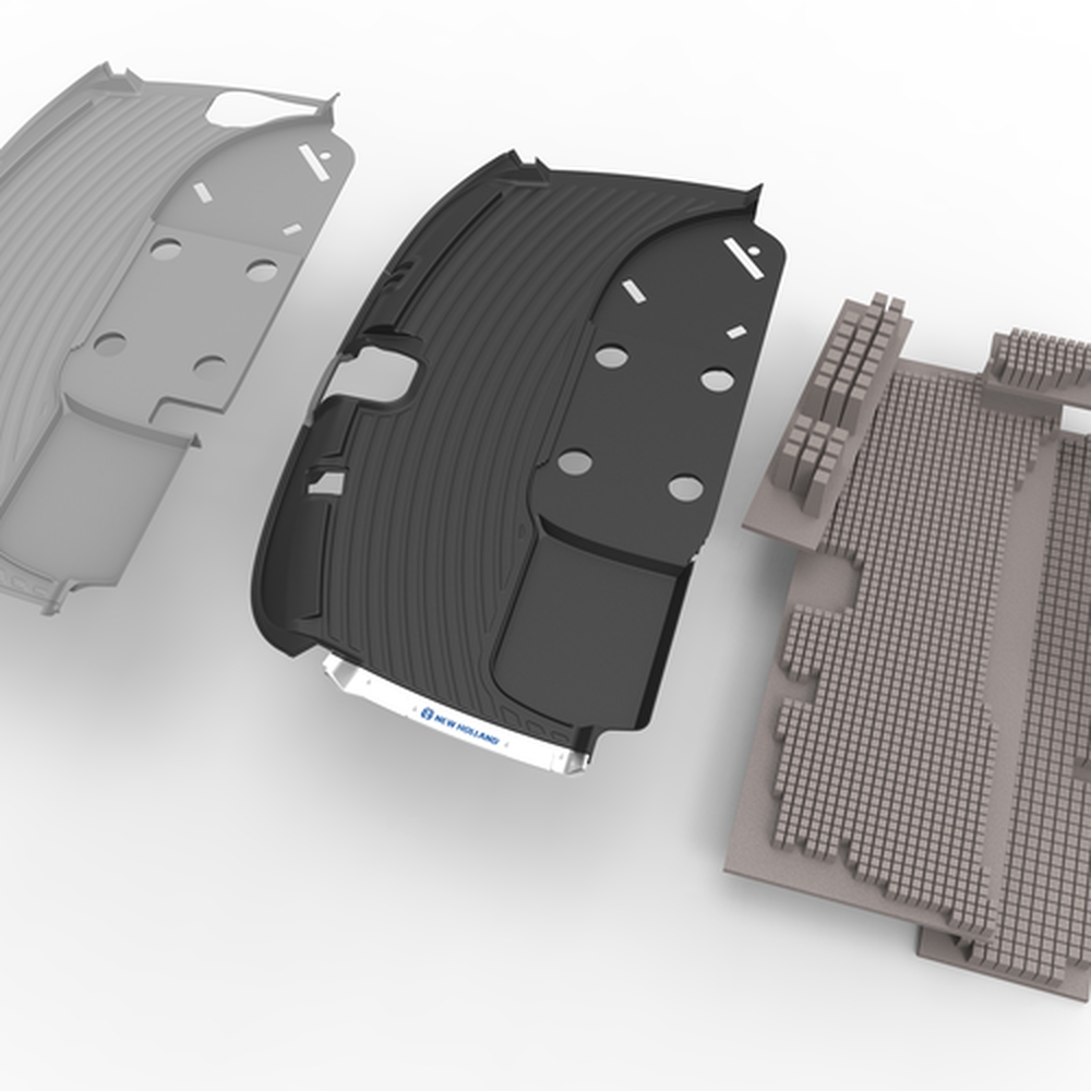 Floor mat for harvesting machine